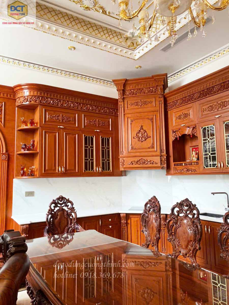 Mẫu tủ bếp cổ điển đẳng cấp TB54